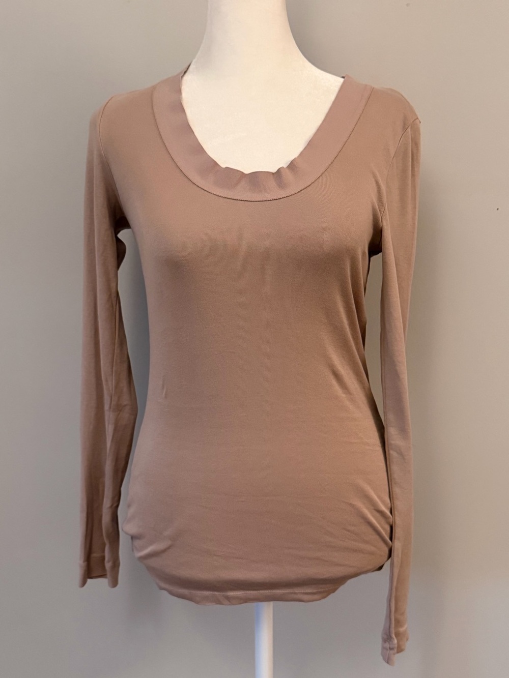 J. Crew Perfect fit Women's Long Sleeve Scoop Neck Top - Taupe